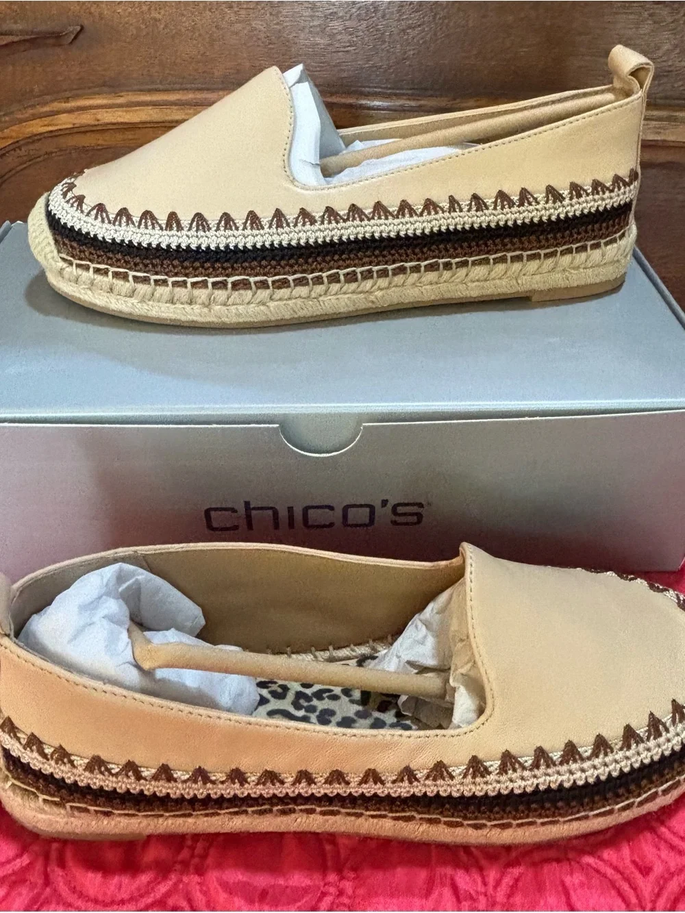 Chico's Leather Giada Deco Espadrille